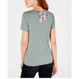 MAISON JULES - Green Striped, Bow-Back Top, Sz XL